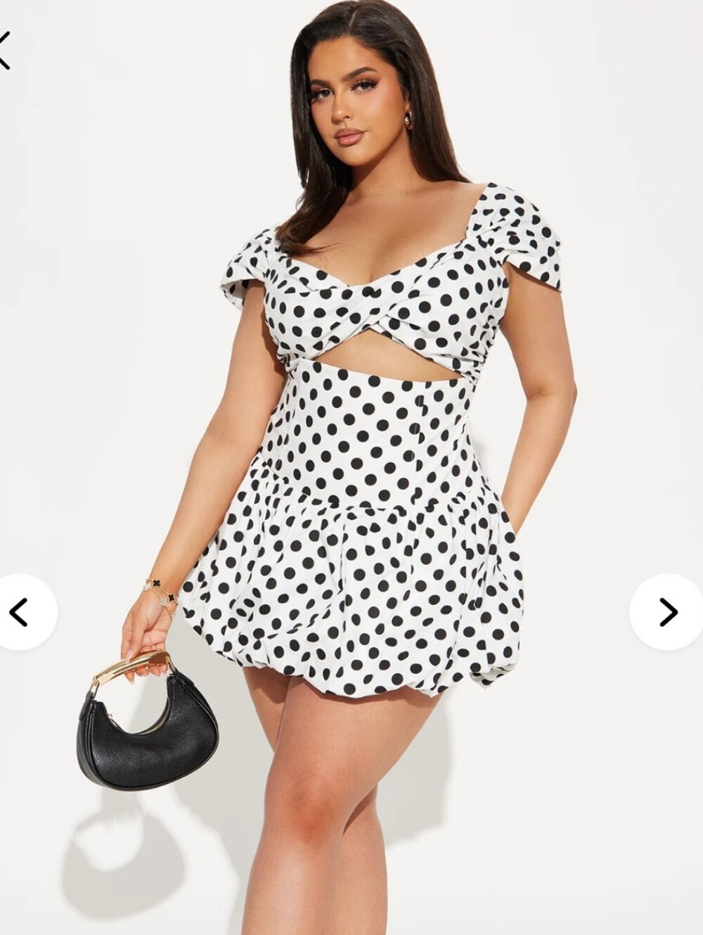 Fashion Nova White Polka Dot Cutout Mini Dress